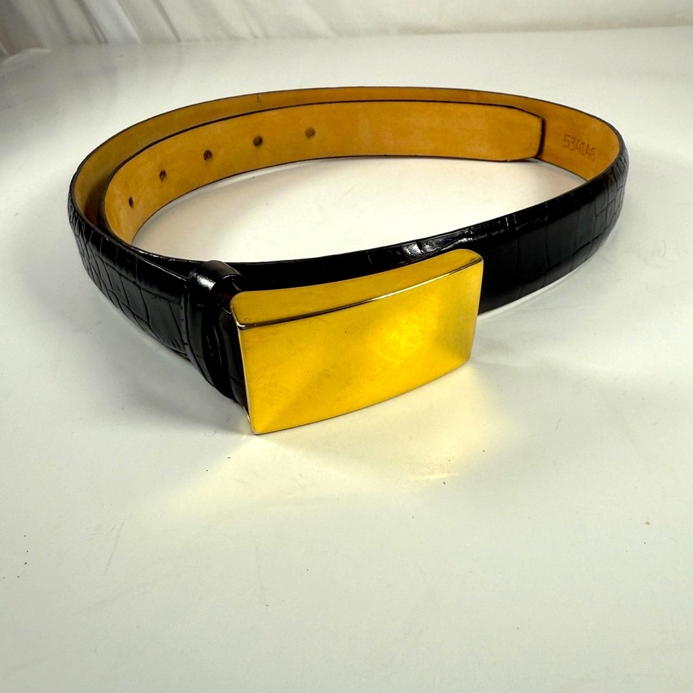 Cipriani Leather Belt with Gold Buckle